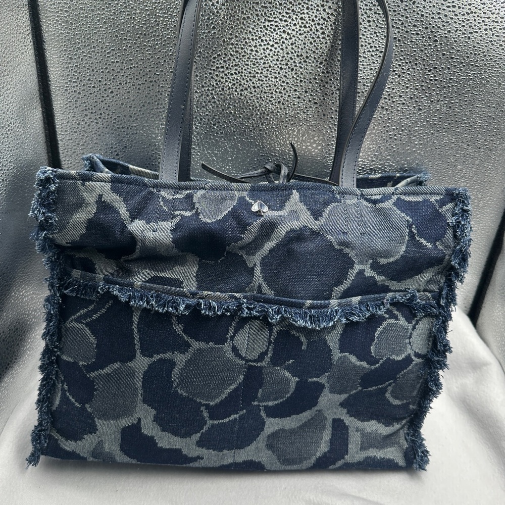 Kate Spade Navy and Gray Denim Tote